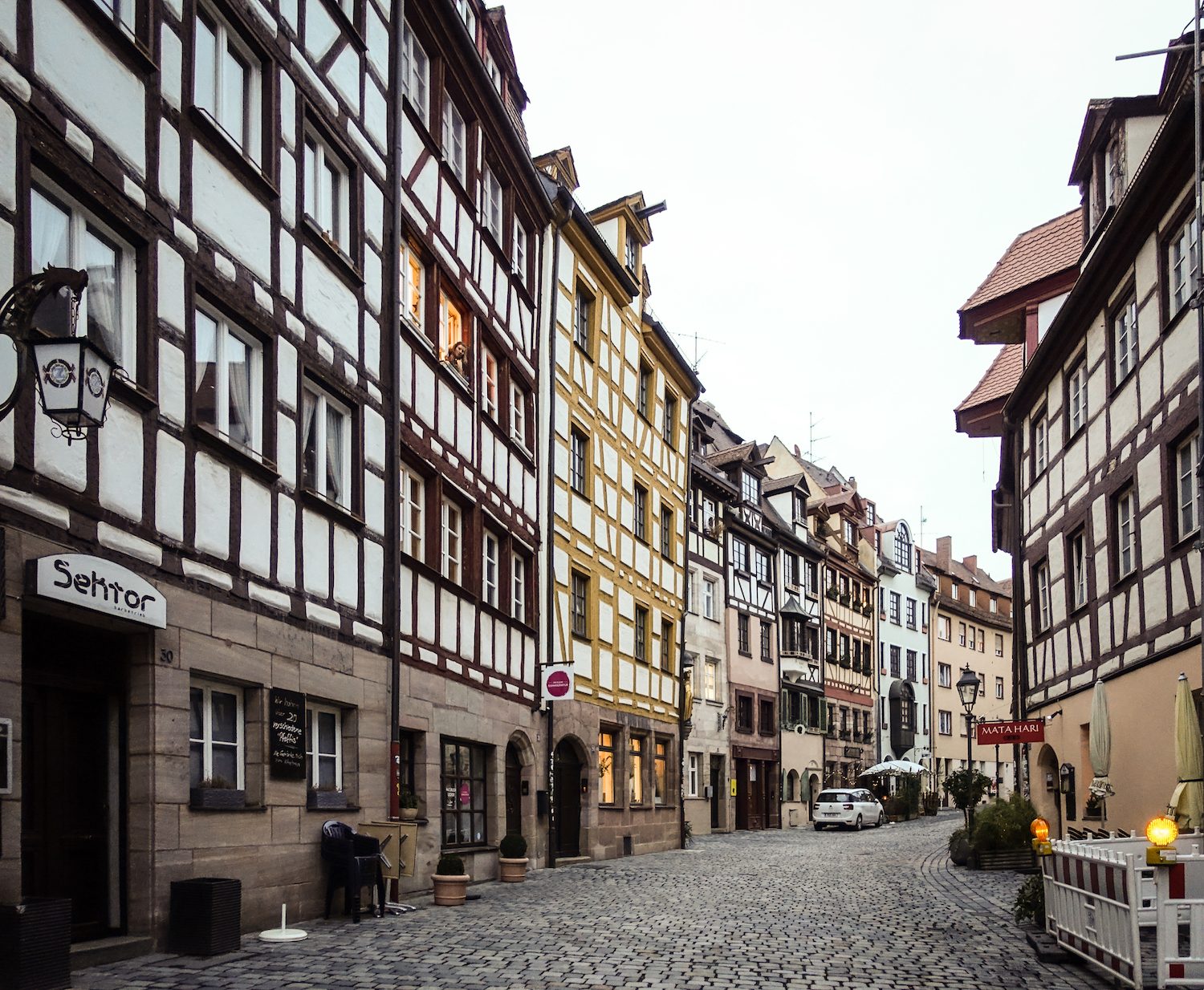 Fachwerkgasse in der Nürnberger Altstadt